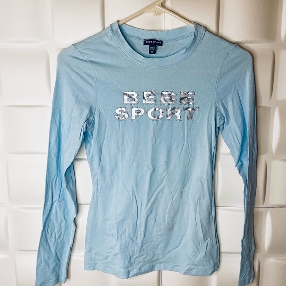 bebe Tops - Bebe Sport Light Blue Long Sleeve Shirt
